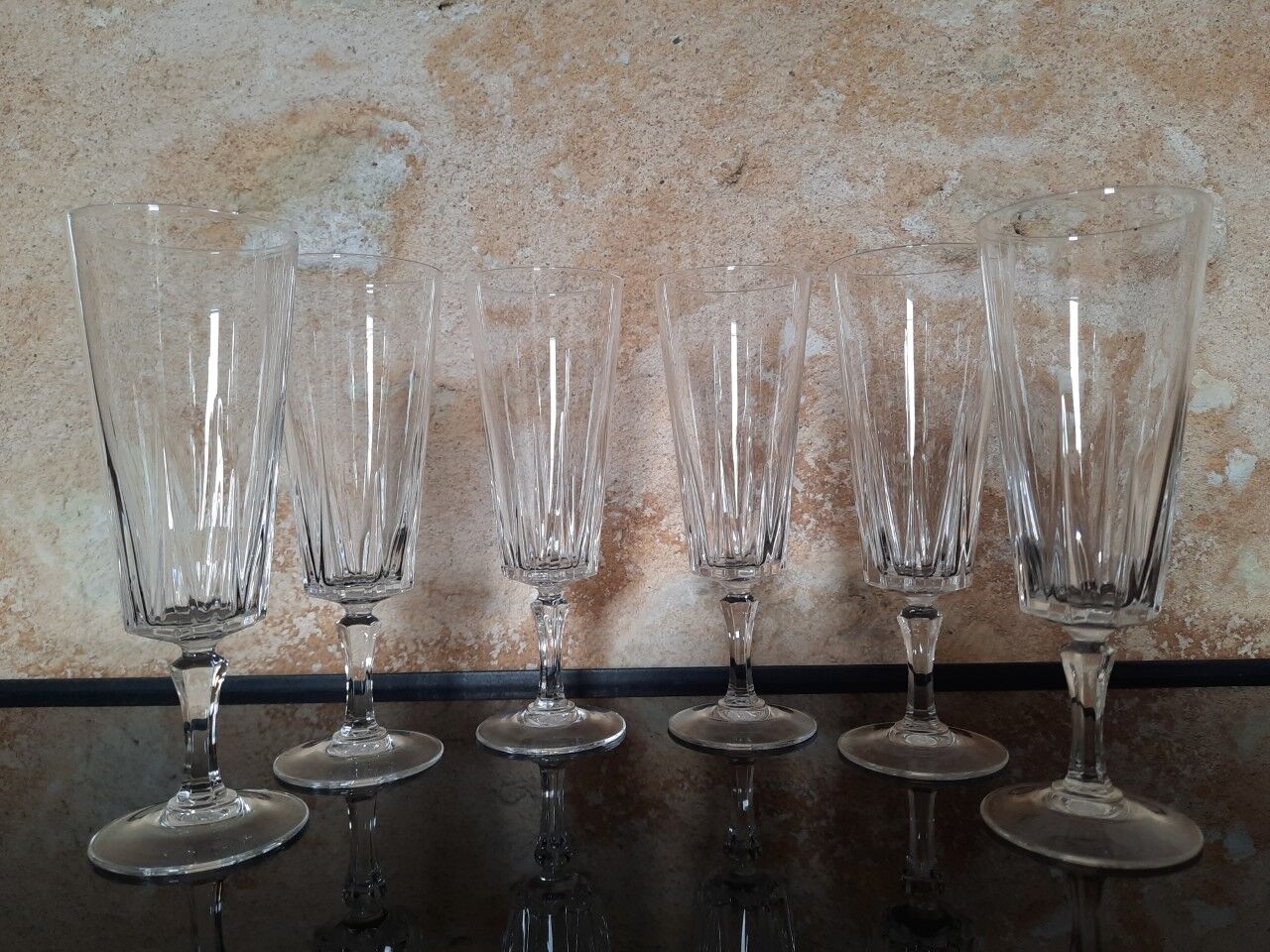 Set of 6 champagne flutes