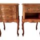 2 Louis XV style bedside tables with drawers and cabriole legs, 1960