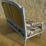 Louis XVI style bench sofa with upholstery and beech wood - Completely revamped