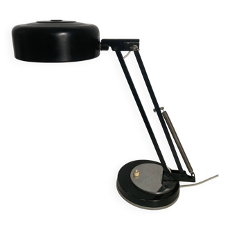 Vintage 1950s industrial lamp, black - 35 cm