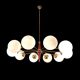 Italian sputnik chandelier in opaline glass, 1960s