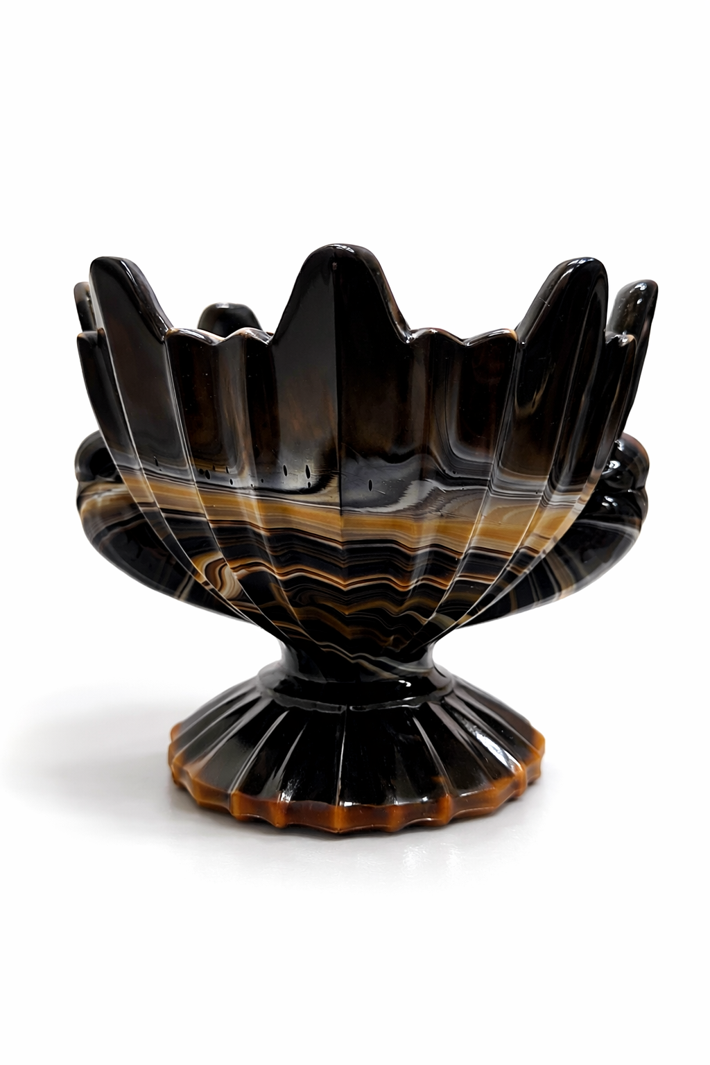 Art Deco centrepiece in Lithyaline glass - STS Abel Zagreb, c. 1930
