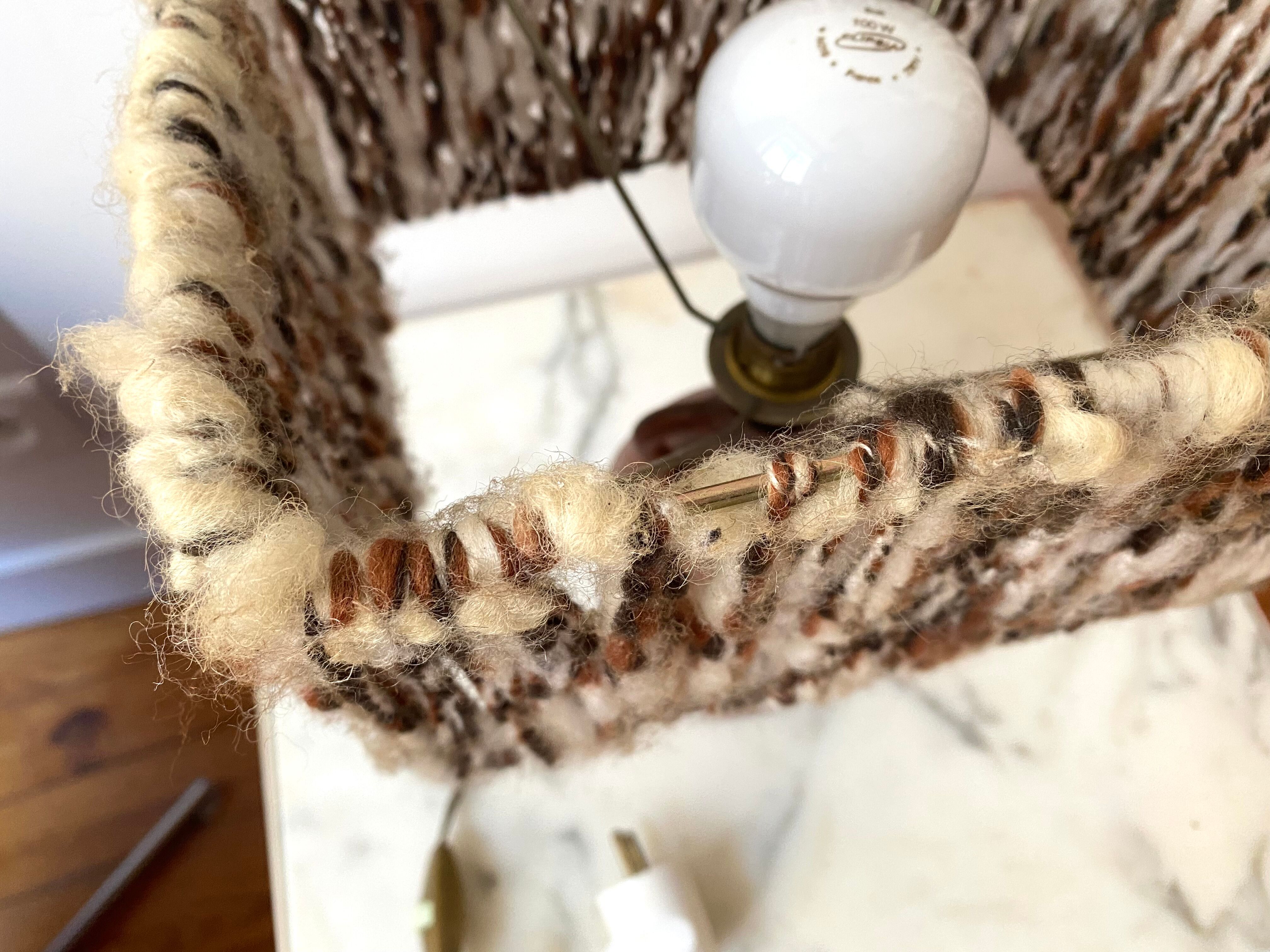 Living room lamp bedside pottery Ludovic and wool 50s vintage