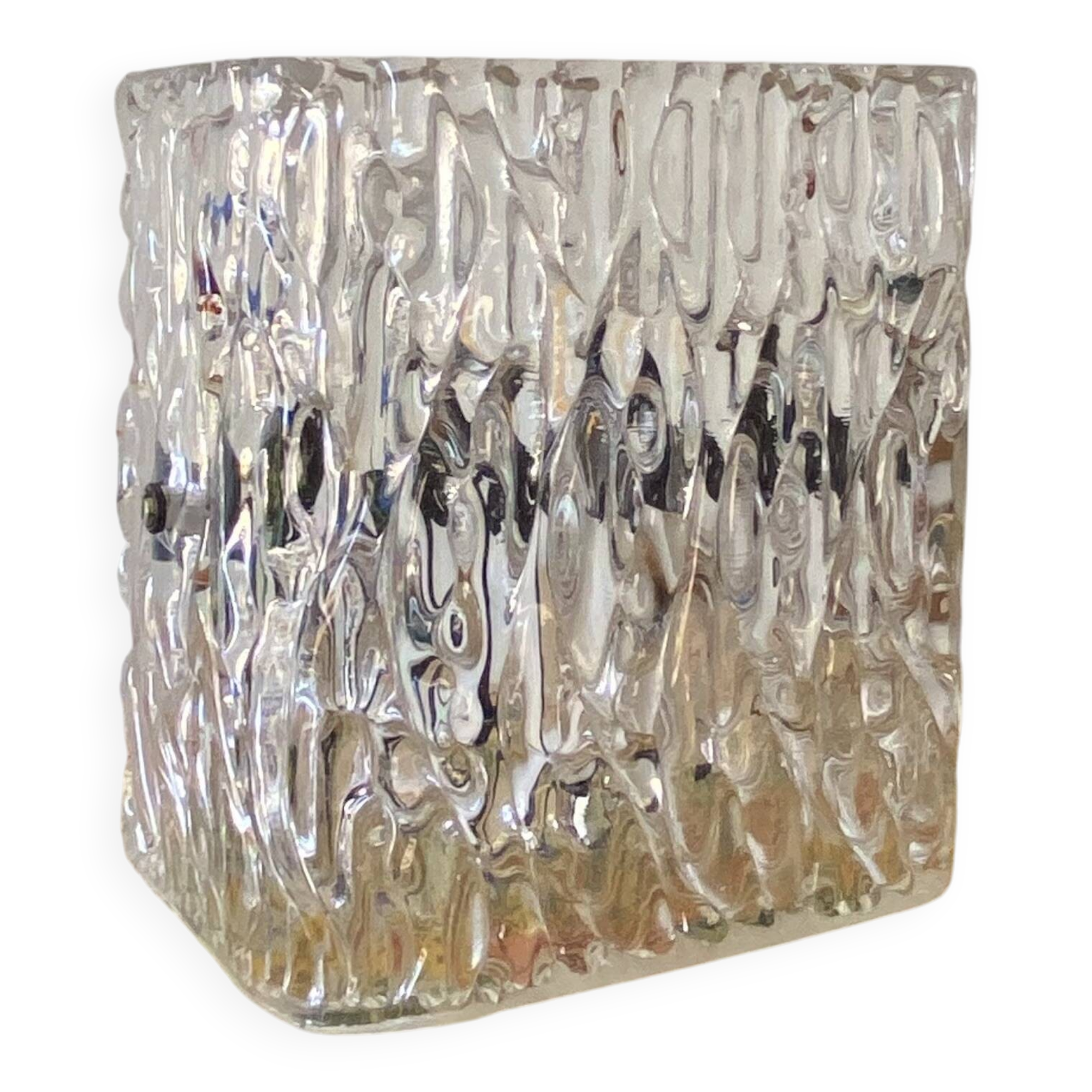 Applique ancienne en verre épais texturé