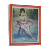 Old painting, oil on panel, dancer, signed garday