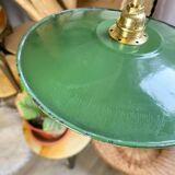 Vintage lampshade in green enamelled sheet metal, customizable