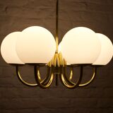 Brass chandeliers with 6 globes