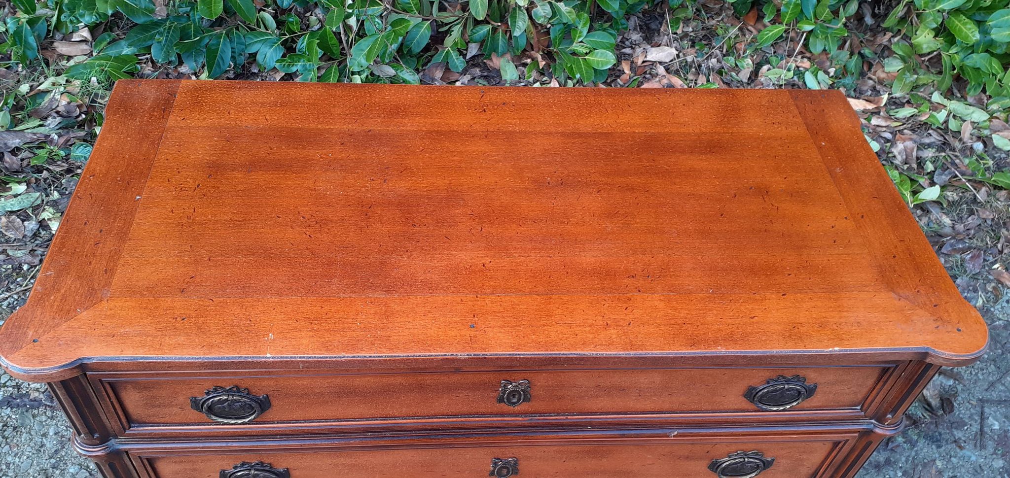 Chest of drawers 3 drawers louis XVl style wood and bronze