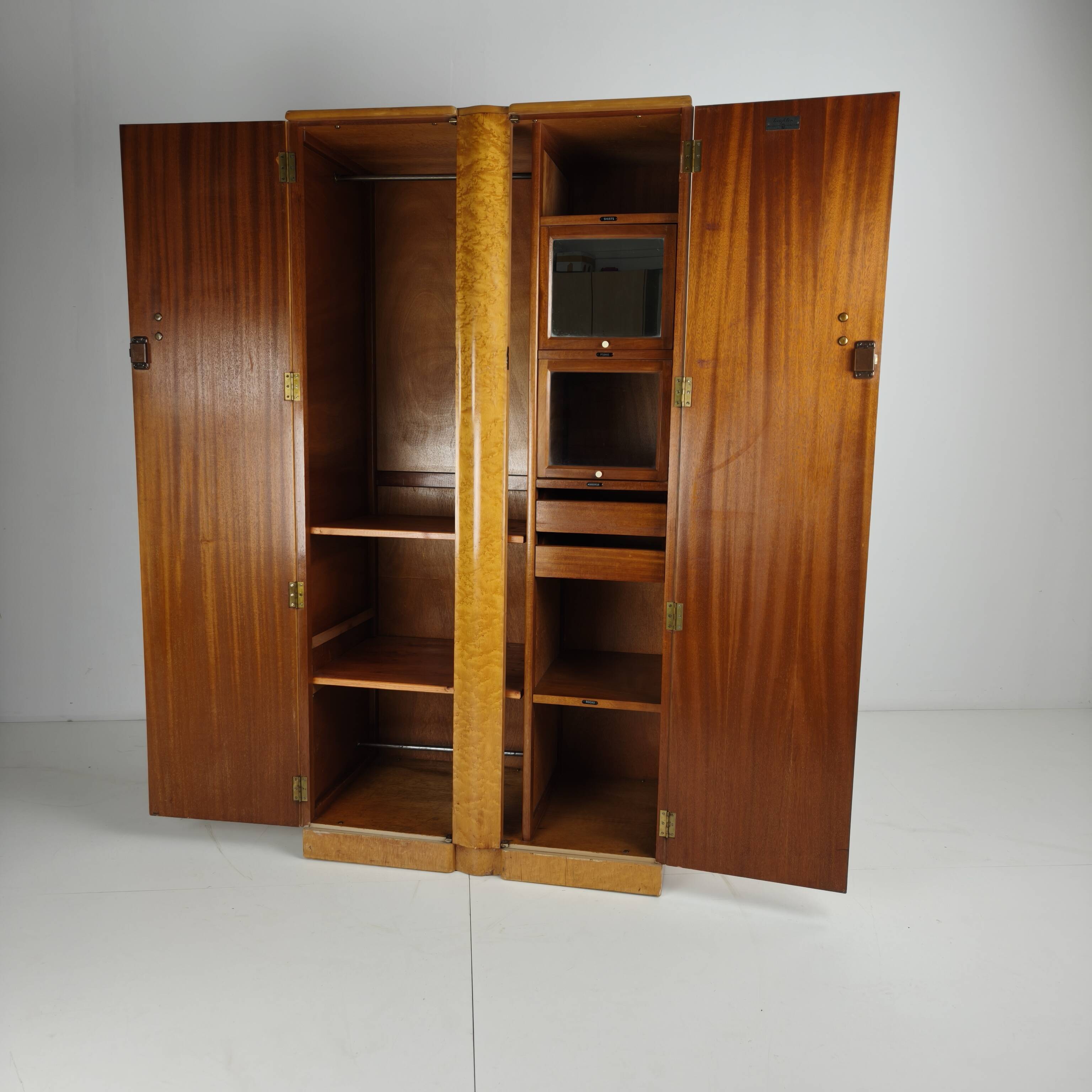 English Art Deco Gentleman’s Wardrobe by Wrighton Furniture