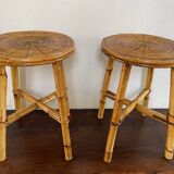 Vintage rattan stools