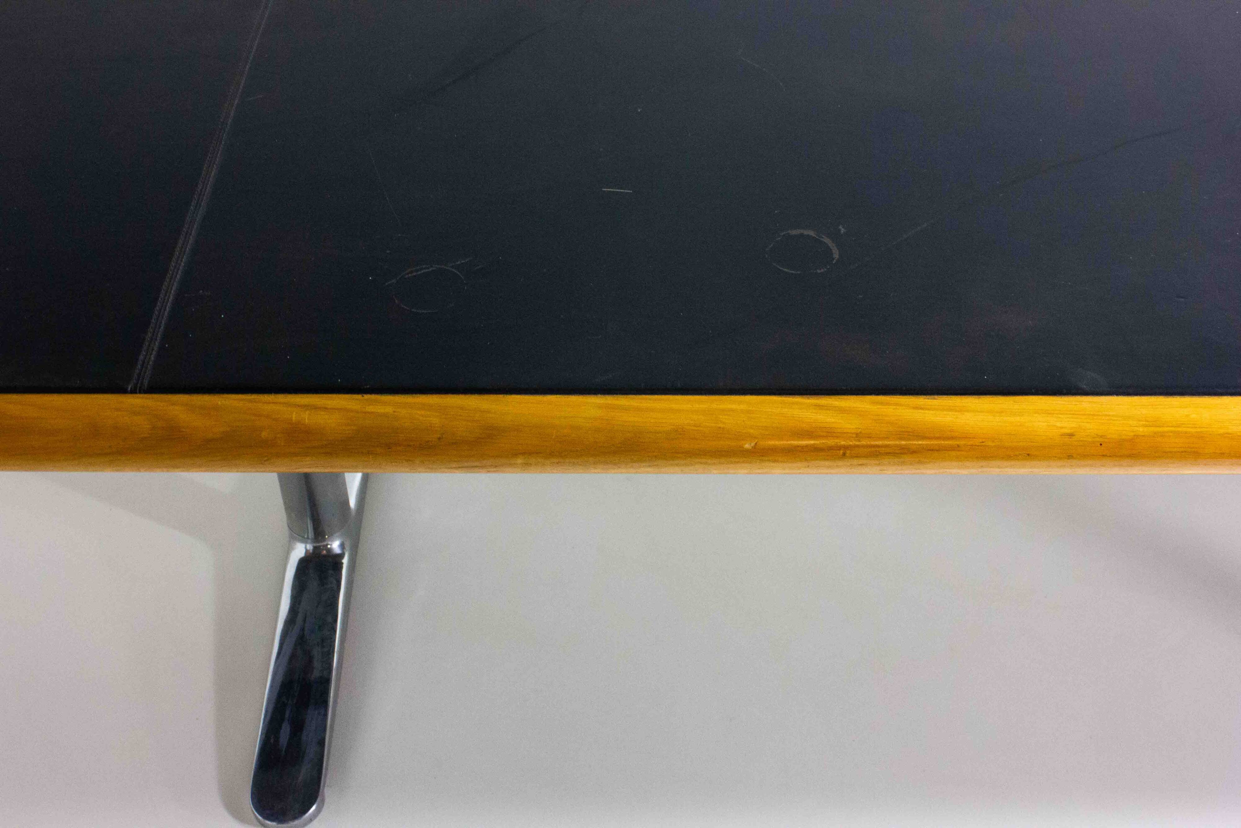 Warren Platner Large Leather Desk by Knoll International, 1973