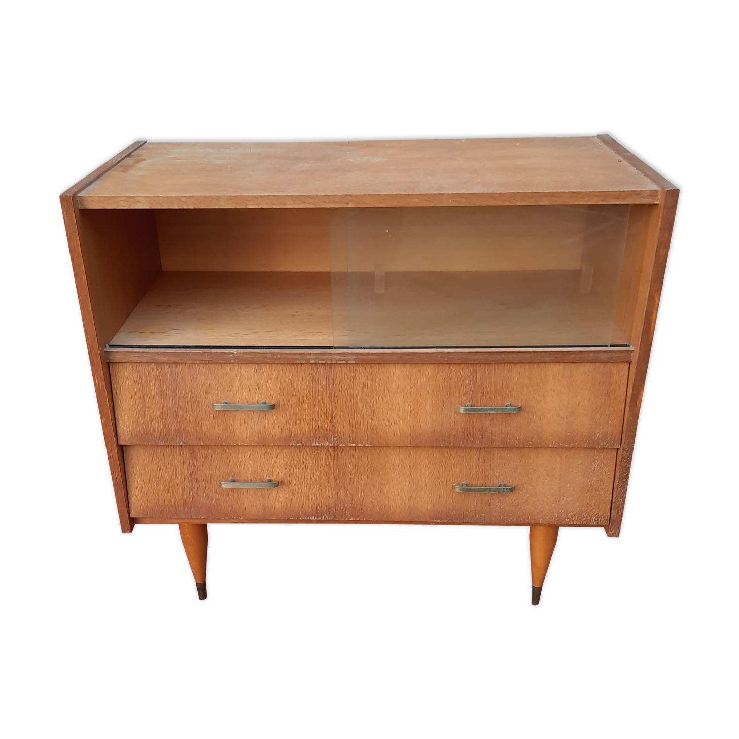Showcase cabinet chest of drawers spindle foot