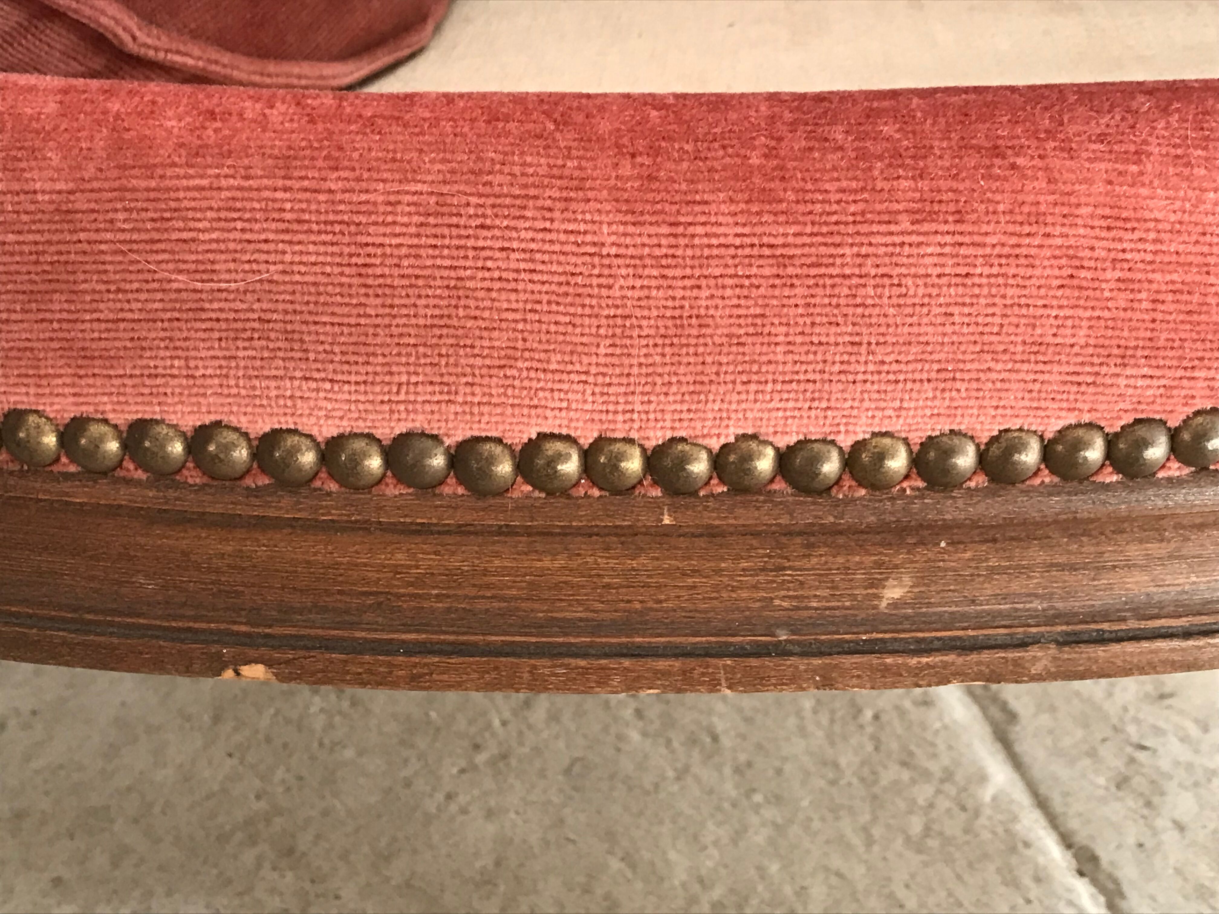 Velvet shepherdess armchair