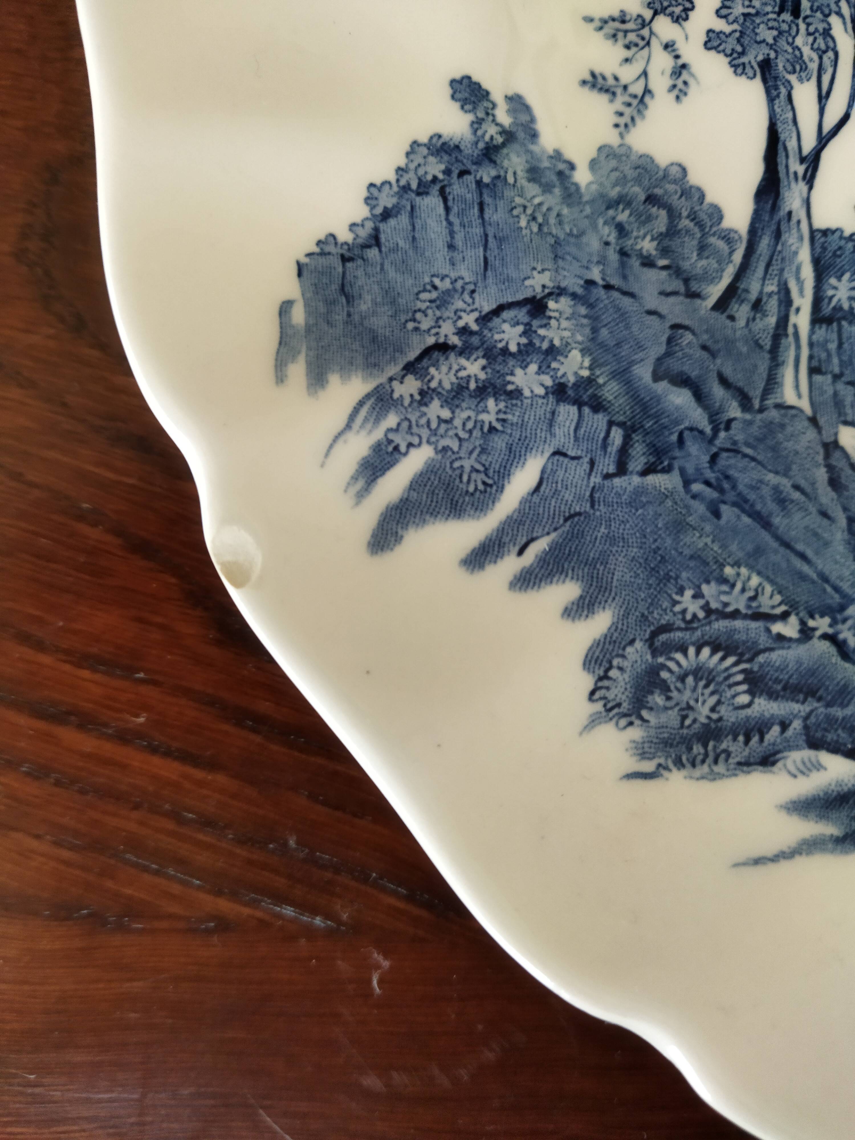 8 blue & white plates