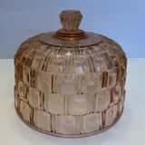 Cloche en verre rose