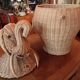 Old vintage rattan elephant head chest basket