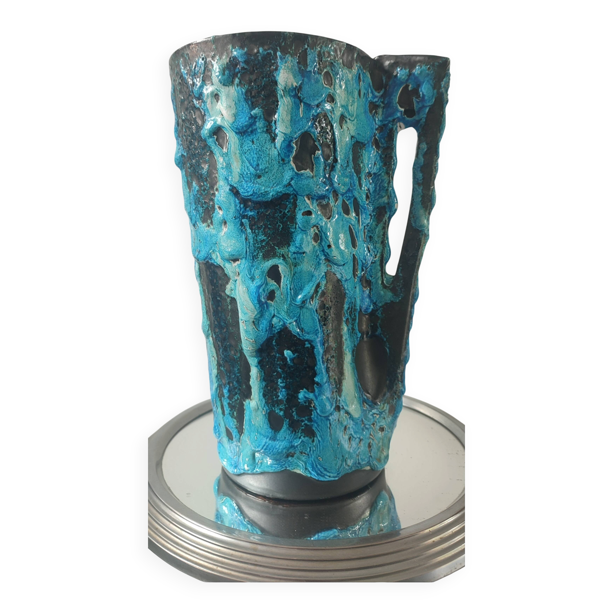 Large Vase Jug Enamels of the Glaciers Cyclops Charles Cart.