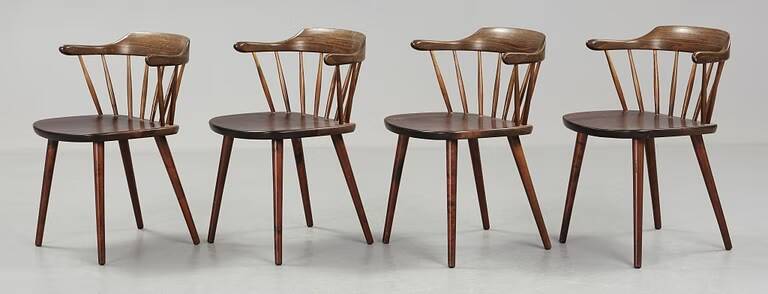 Set of 4 Chairs/Armchairs "Småland" Sweden 1960 - Yngve Ekström
