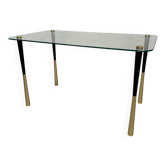 Vintage side table glass and metal