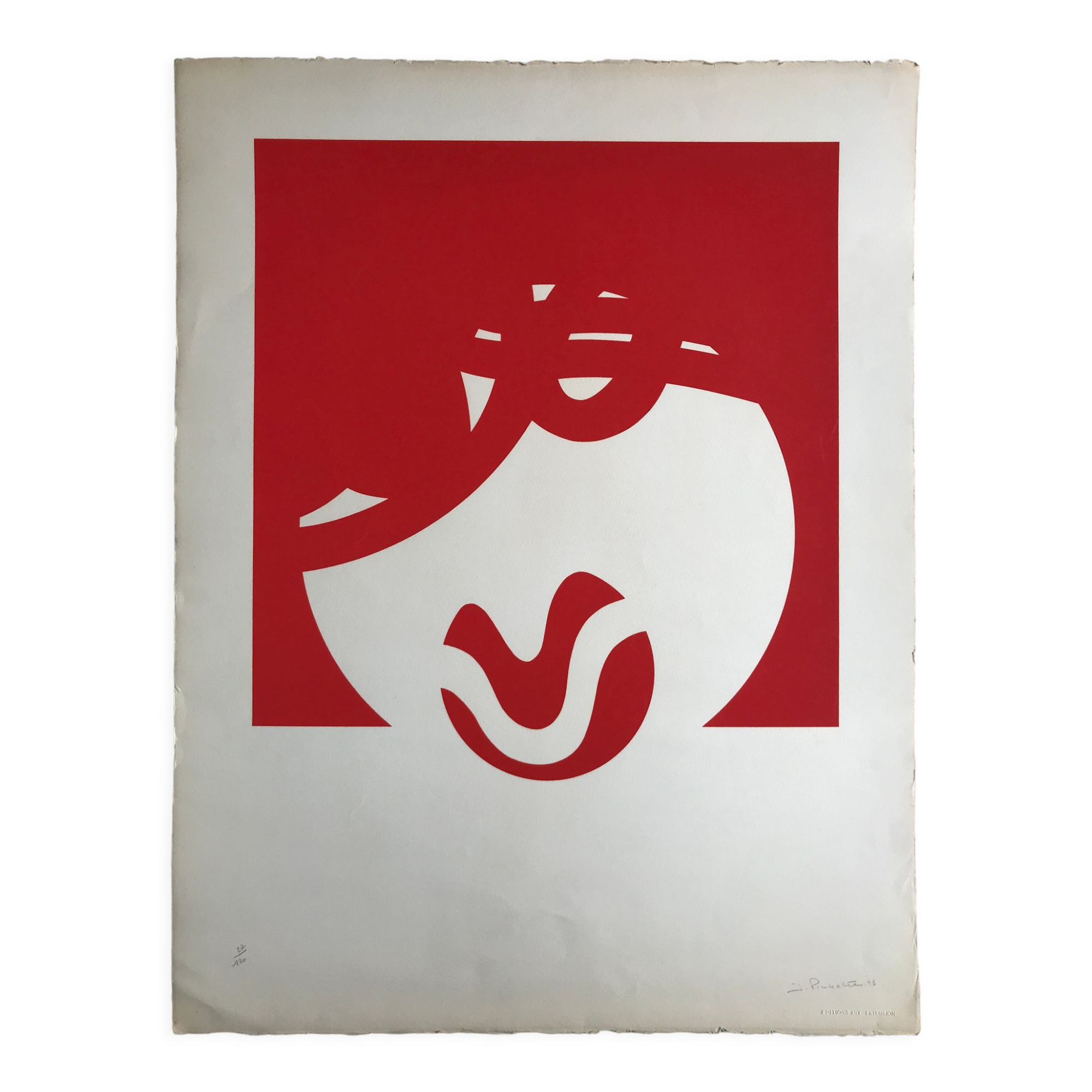 Signed and justified lithograph by james pichette, untitled, 1973