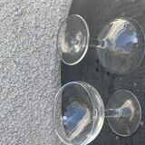 6 vintage transparent glass champagne glasses