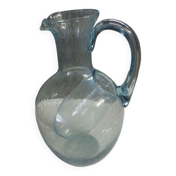 Biot blown glass decanter with ice cube tank