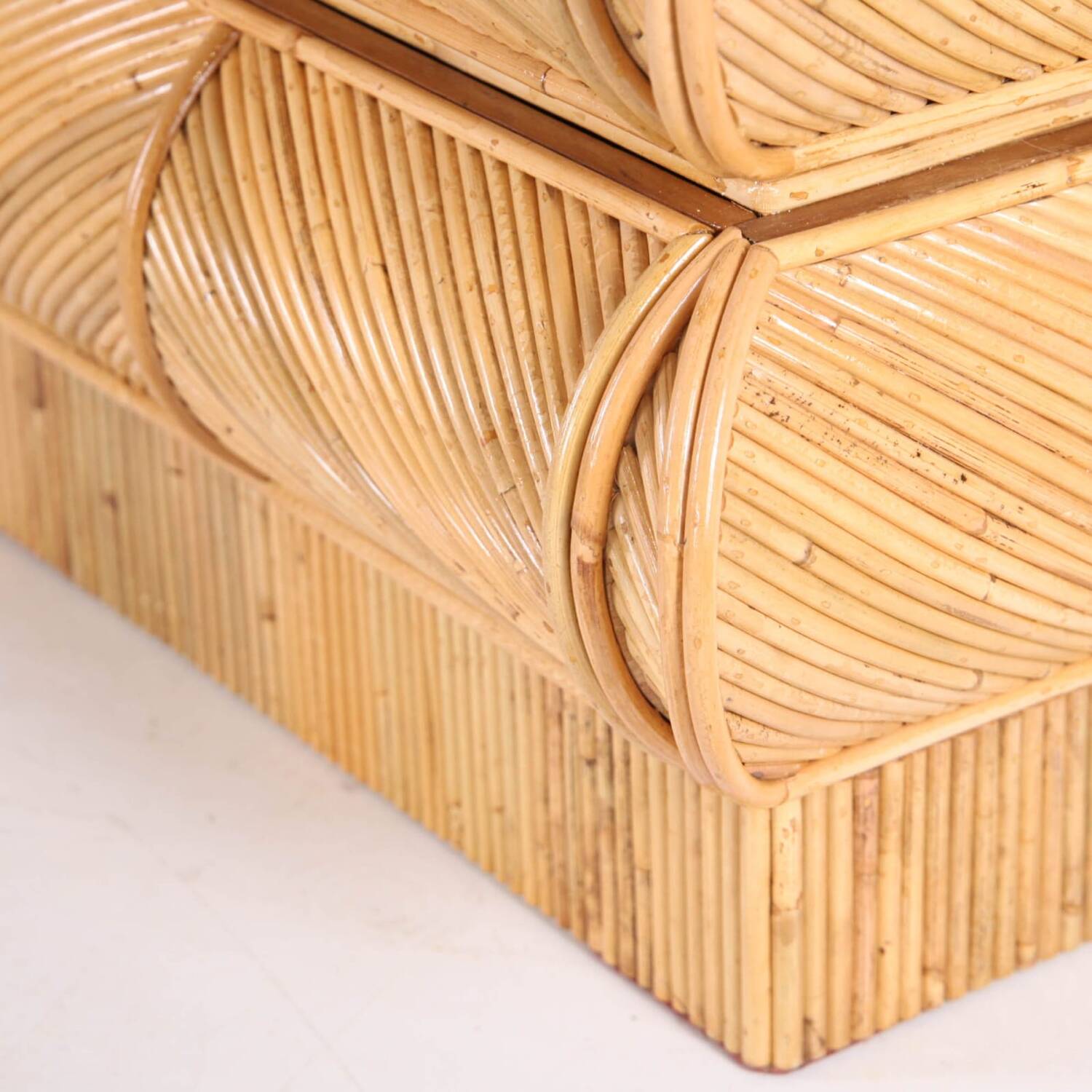 Pair of rattan bedside tables