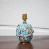 Vintage lamp, ceramic relief lamp, table lamp, bedside lamp, art deco, pottery, 50's