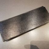 Set office stitched leather and brass wears feather pens