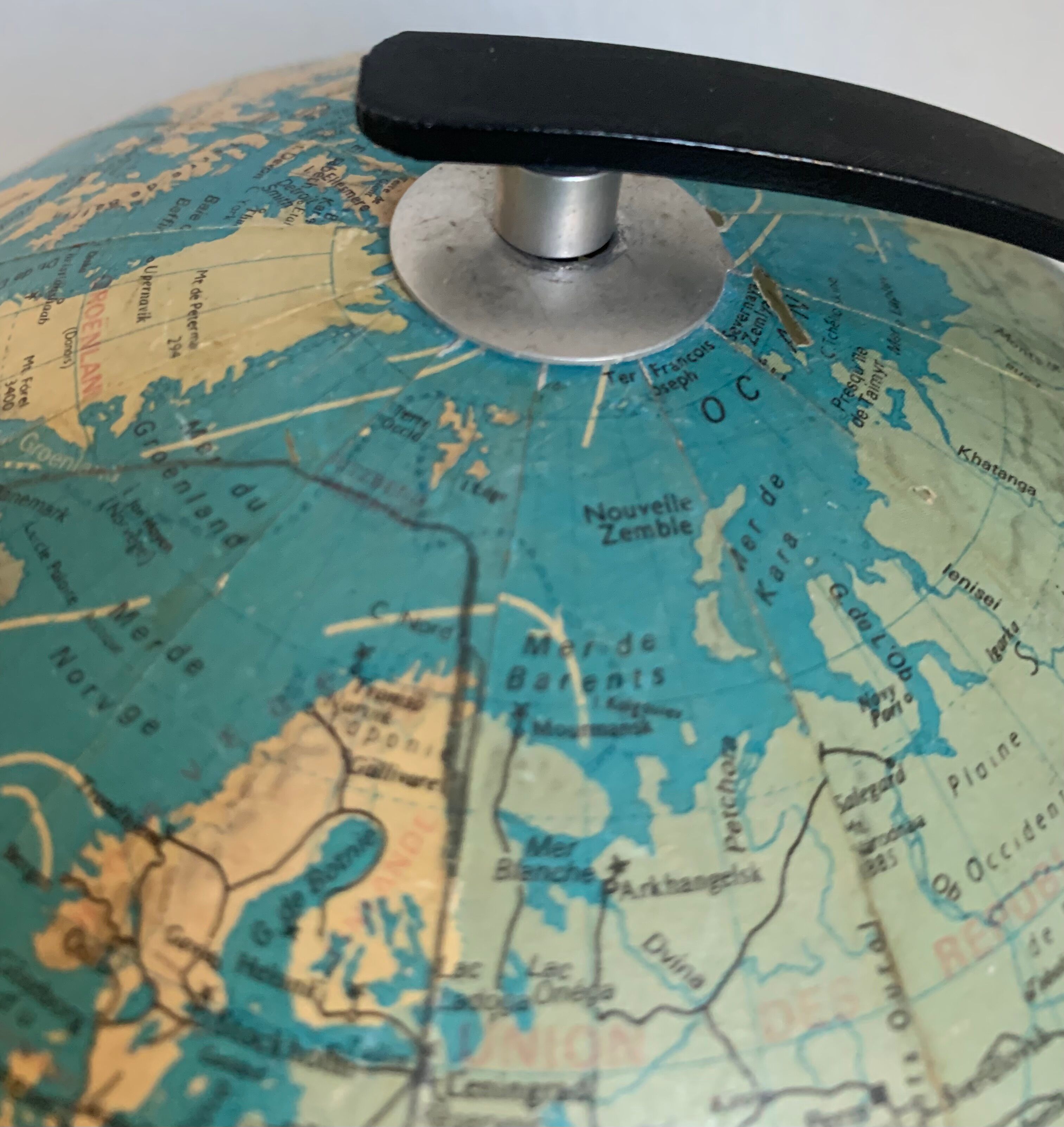 Vintage globe 1971 terrestrial Taride glass - 29 cm