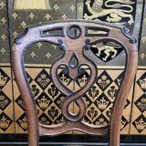 Set of 8 Italian Louis Philippe chairs from the Napoleon III period in leather