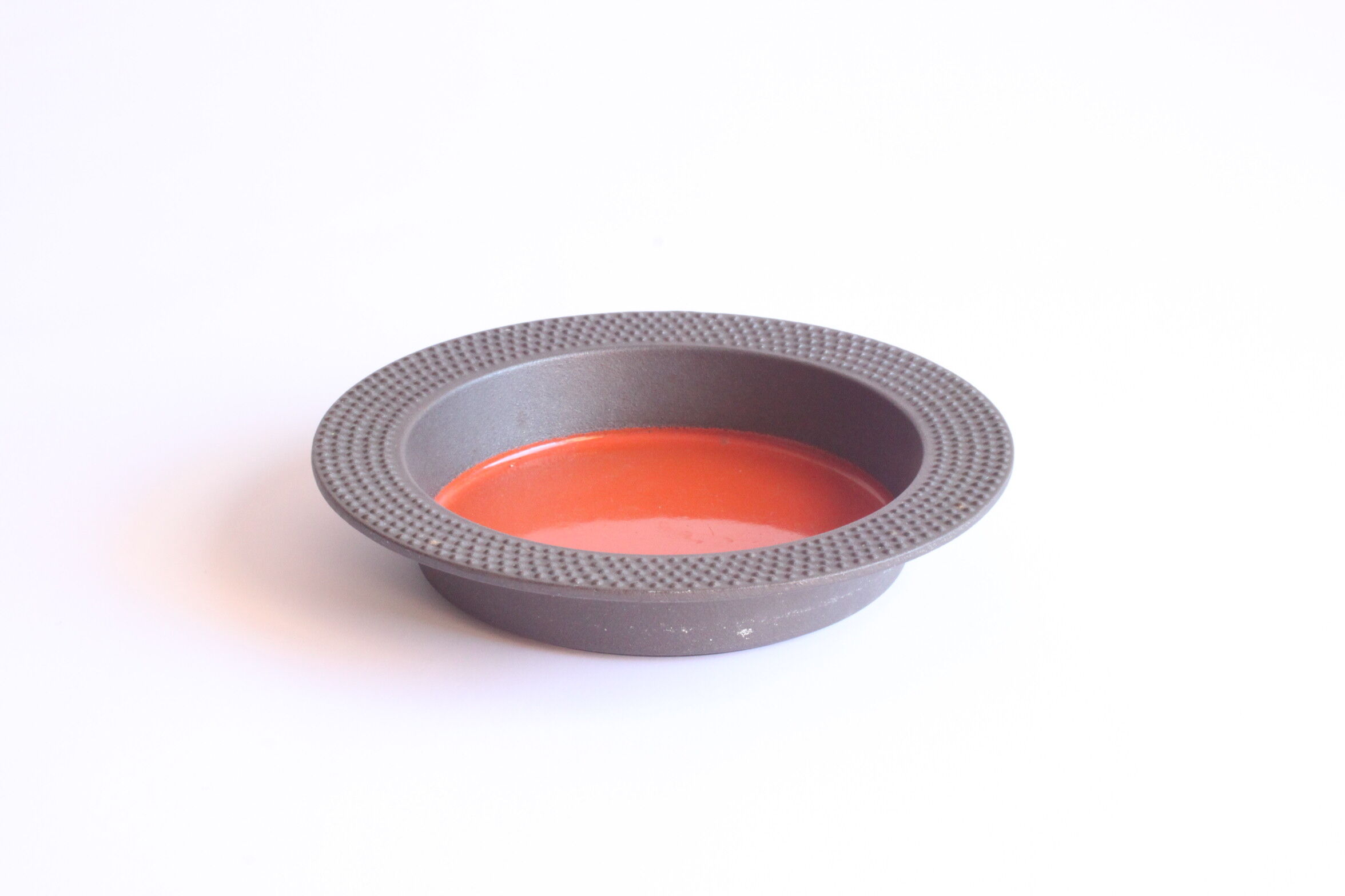 Red castiron enamelled vide poche bowl by Laurids Lonborg, Denmark 1960s