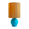 Lampe vintage en opaline bleu et fils dorés