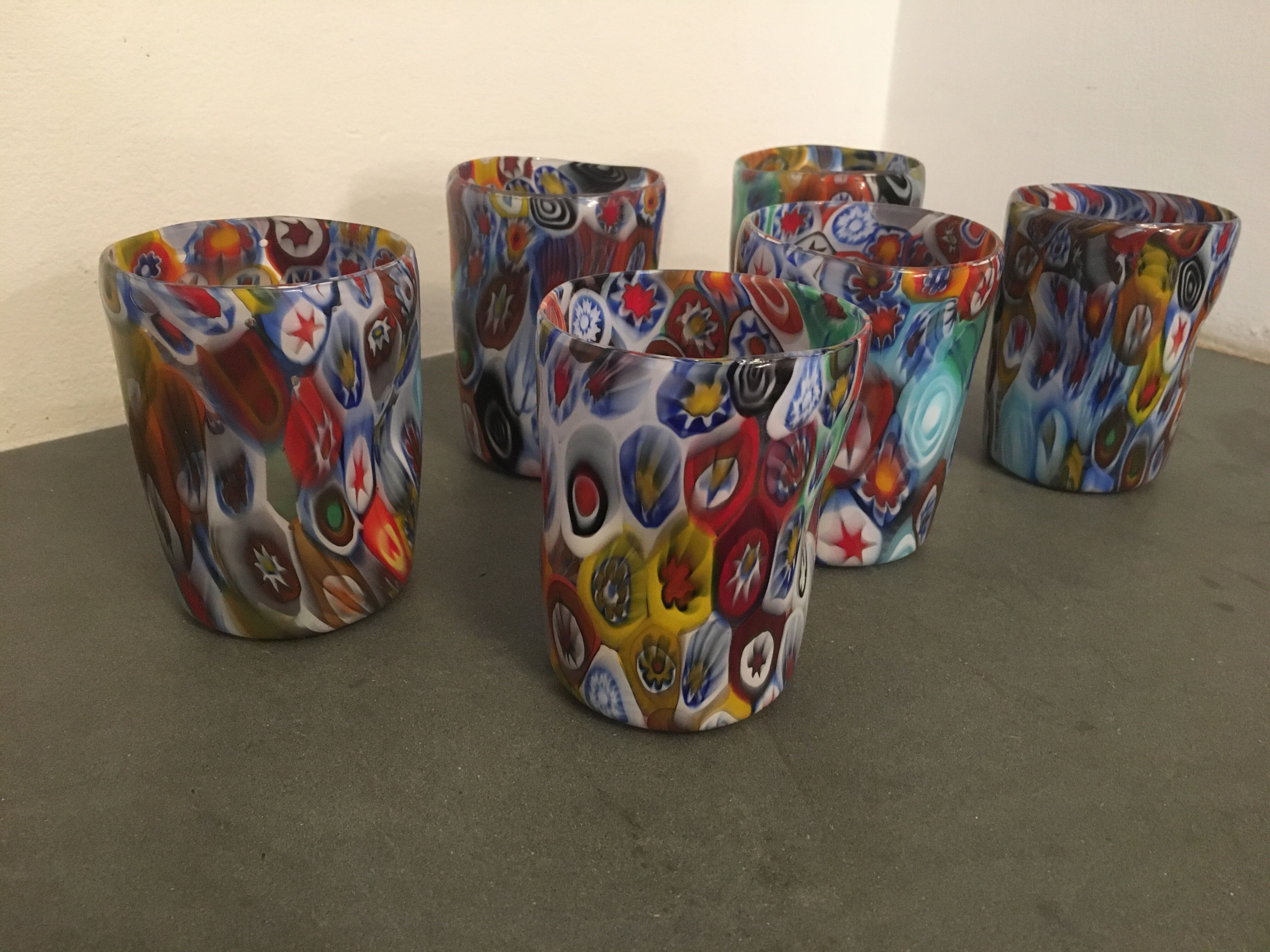 Set of 6 "Goto" water glasses from Murrisa in Murano glass, Italy