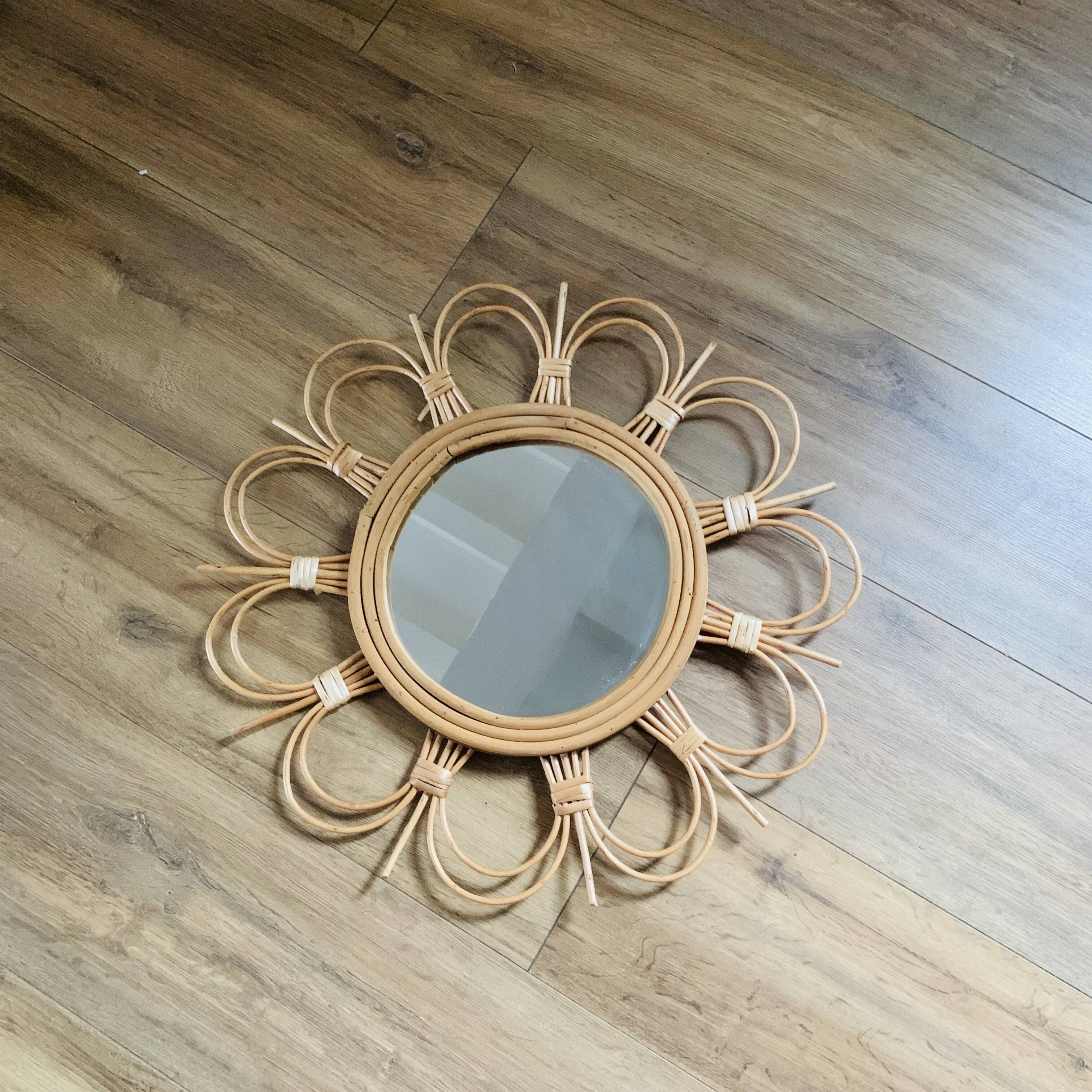 Vintage rattan mirror