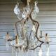 Rare antique brass and crystal cage chandelier with 5 lights from the 20th century - CONDITION OF THE MARKET GAU?
