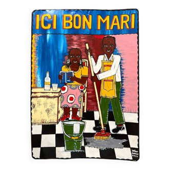 Plaque peinte « Bon mari » (Burkina Faso)