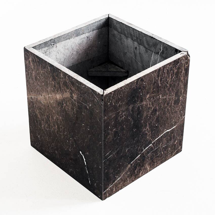 Vintage coffee table. Veined marble. France, 1970s