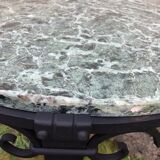 Low marble and black metal table