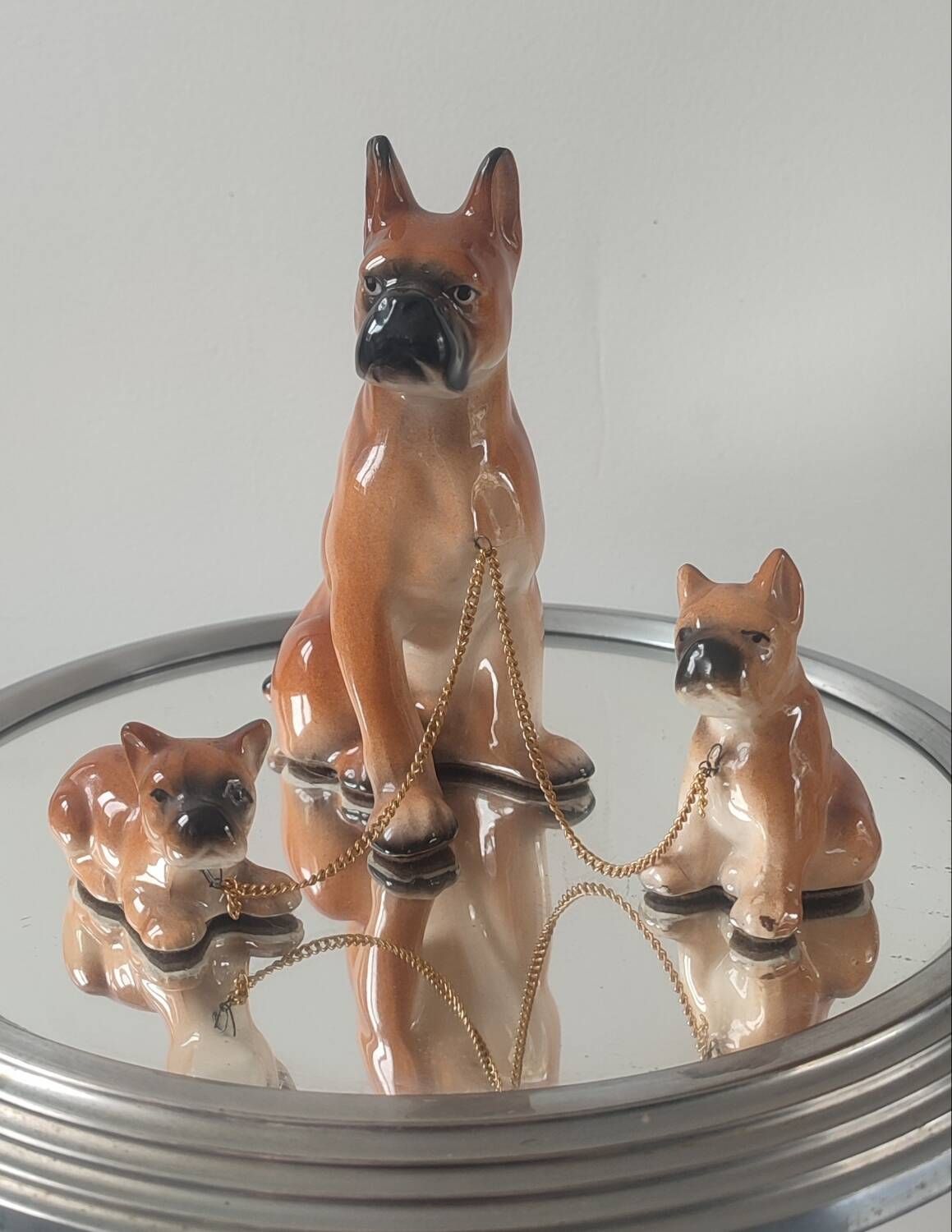 Vintage Ceramic Boxer Family (1950s/60s)