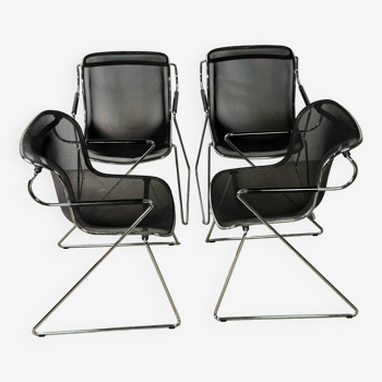Pénéloppe armchairs (set of 4) by charles pollock for castelli 80's