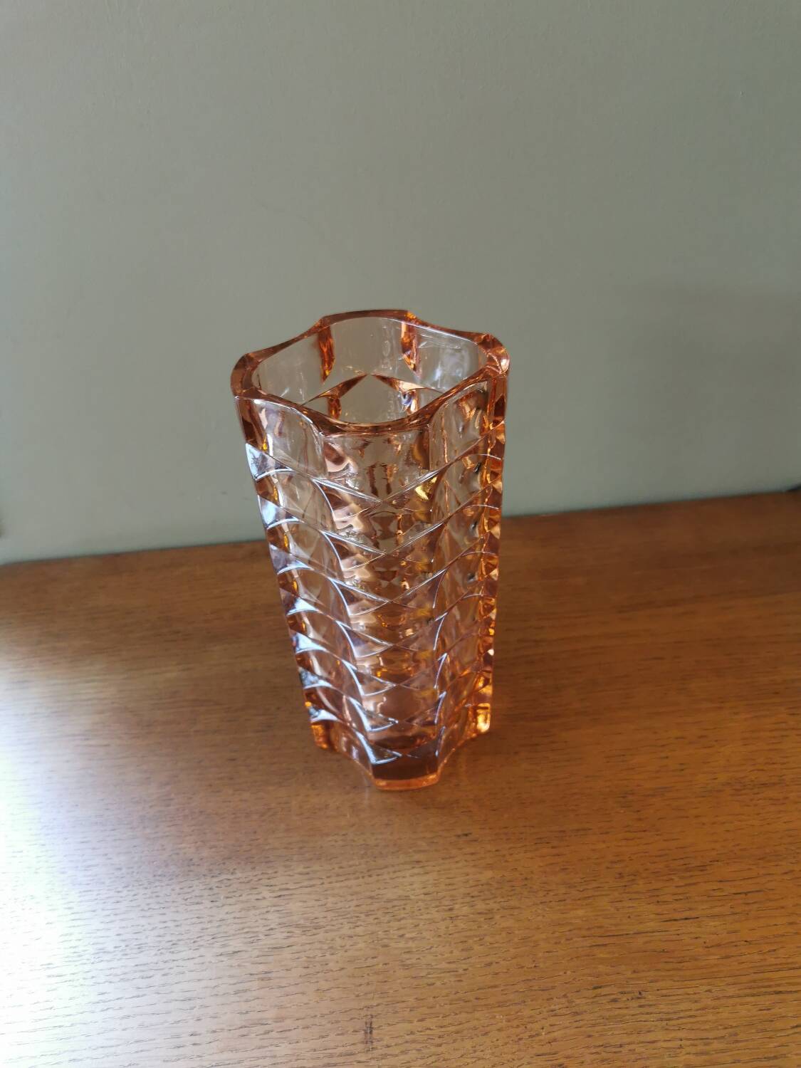 Vintage pink glass vase