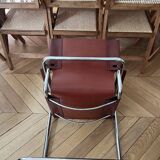 Set of 4 leather armchairs signed "Matteo Grassi" - 1960s