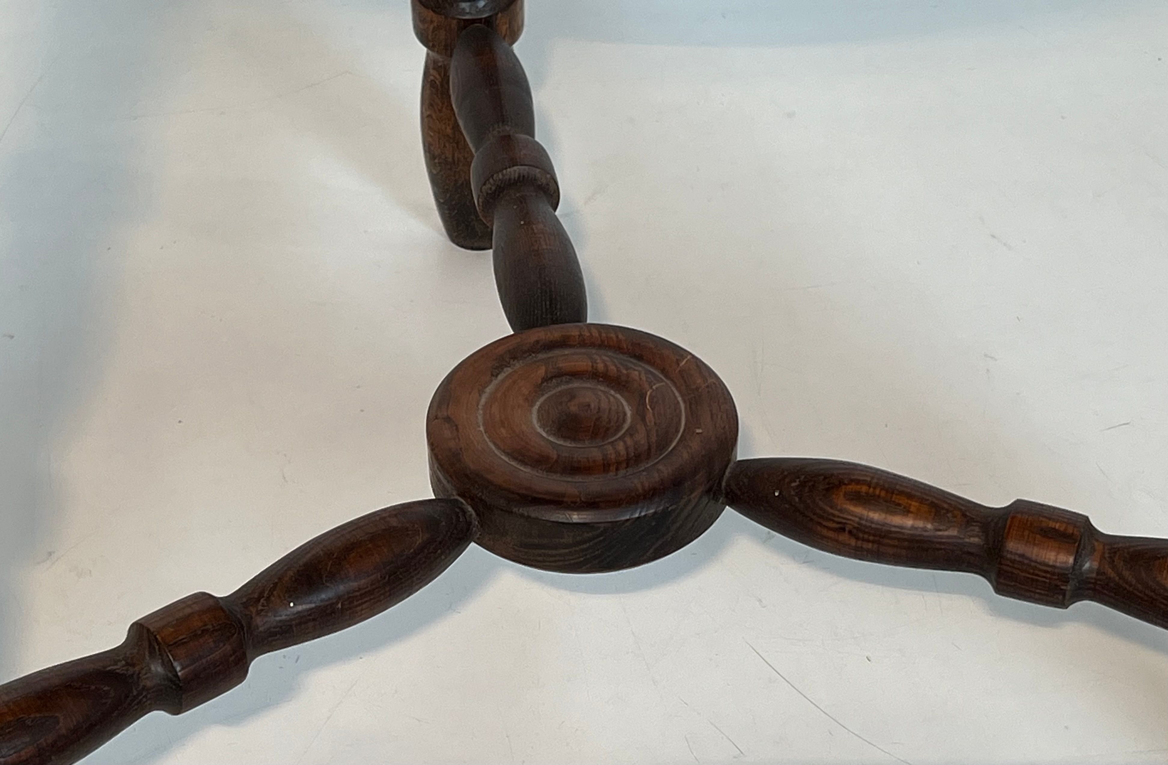 Turned wood coffee table by Charles Dudouyt