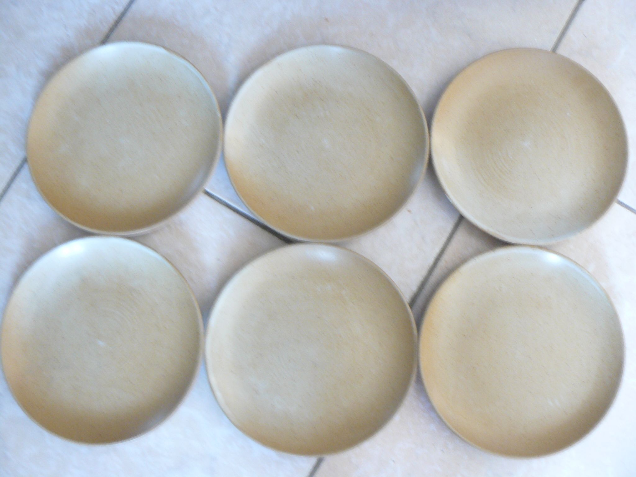 Set of 6 plates dessert sandstone village France