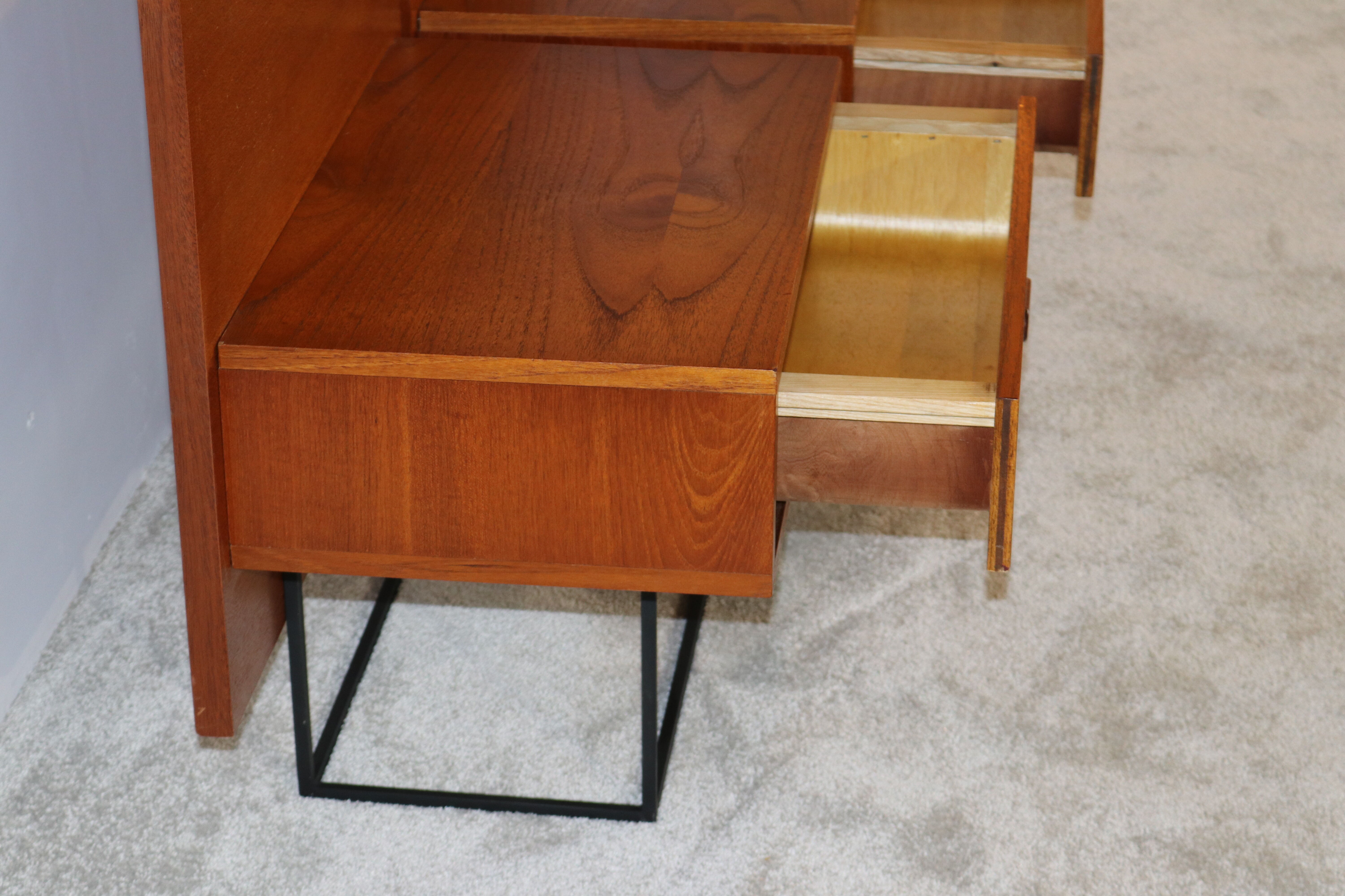 Floating bedside tables in teak veneer - Belgium - 1960's