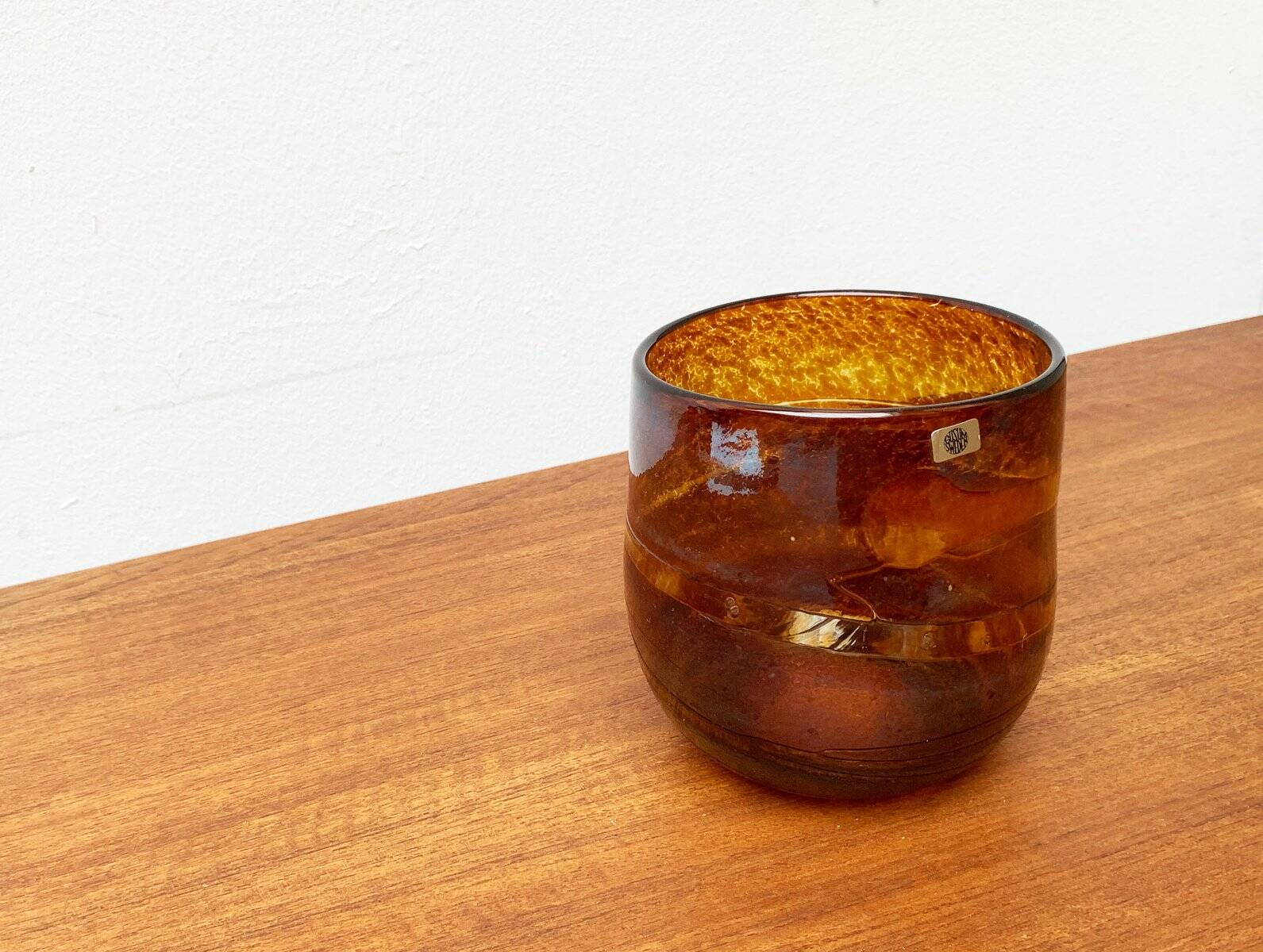 Vintage Swedish glass vase by Milan Vobruba for Gusum Sweden