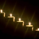 Chrome-plated metal candle holder