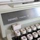 Machine à écrire vintage Hermès Media 3 vert menthe Rare
