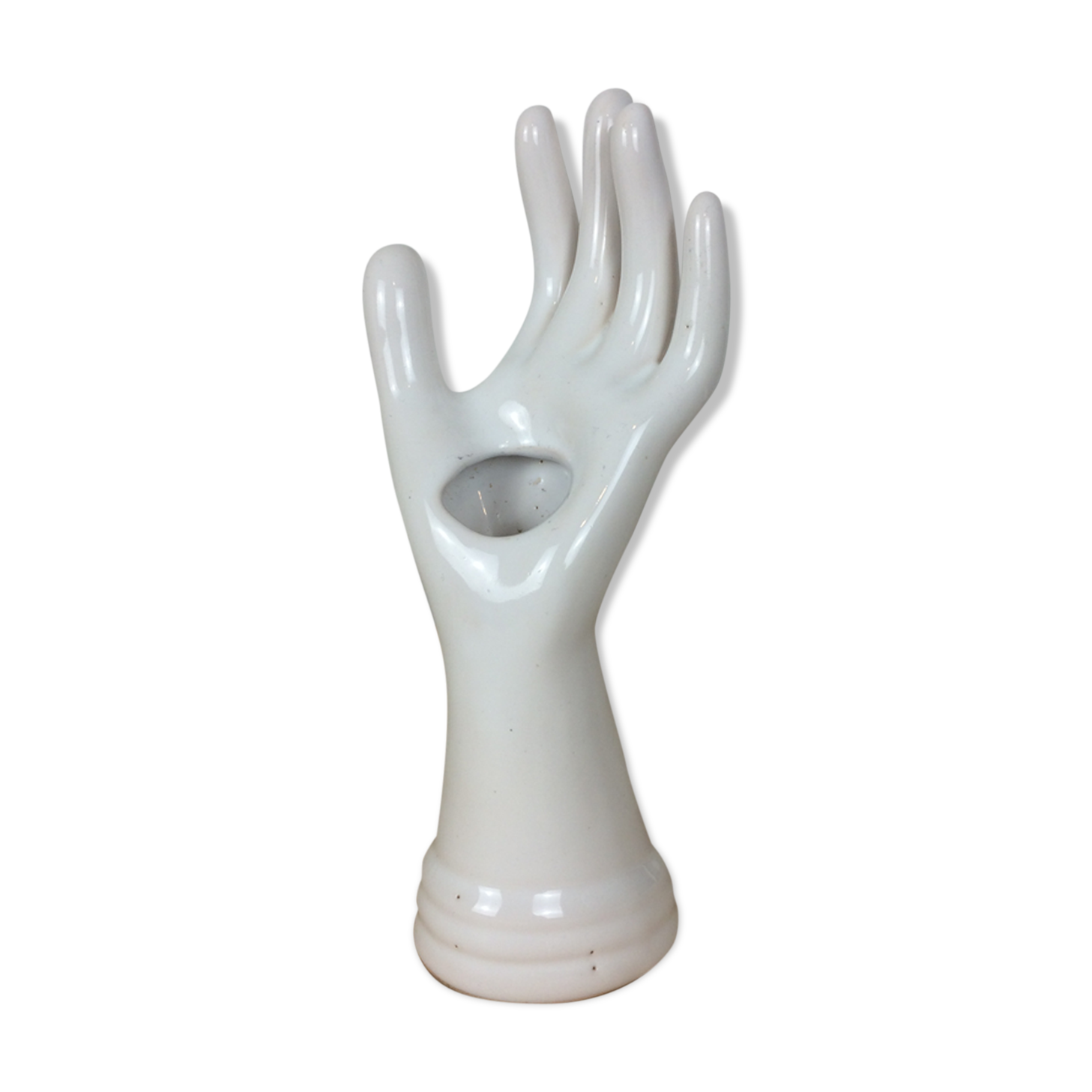 Hand soliflore baguier in white ceramic